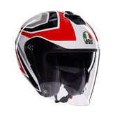 Casco Moto Jet IRIDES  AGV E2206 Tolosa Black/Grey/Red - Trueriders Stock
